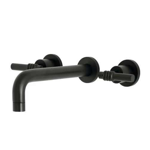 Kingston Brass KS8020ML Milano Two-Handle Wall Mount Tub Faucet, Matte Black