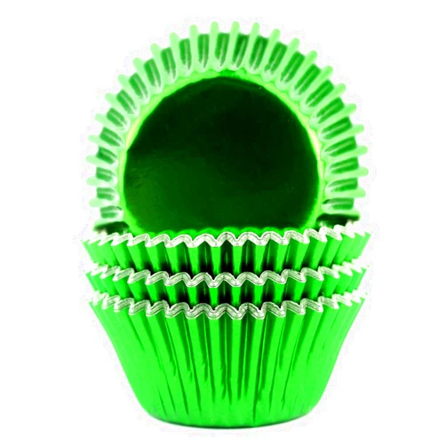 Eoonfirst Foil Cupcake Liners Standard Baking Cups 100 Count (Green)