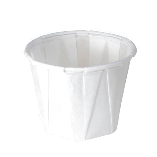 Solo 100-2050 1-oz. White Treated Paper Pleated Soufflé Portion Cup (2 Packs of 250 Cups)