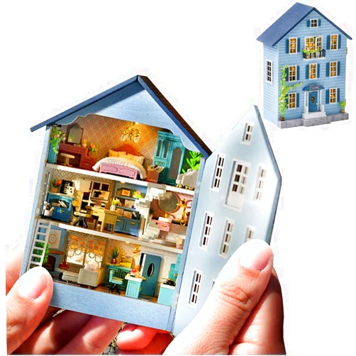 Montidey DIY Miniature Wooden Dollhouse Furniture Kit,Mini Handmade Doll House with LED,1:24 Scale Creative Woodcrafts Toys for Adult Friend Lover Birthday Gift (MoLan House)