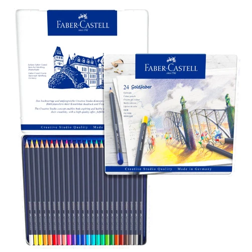 Faber-Castell Goldfaber Color Pencils Tin Set, 24ct.