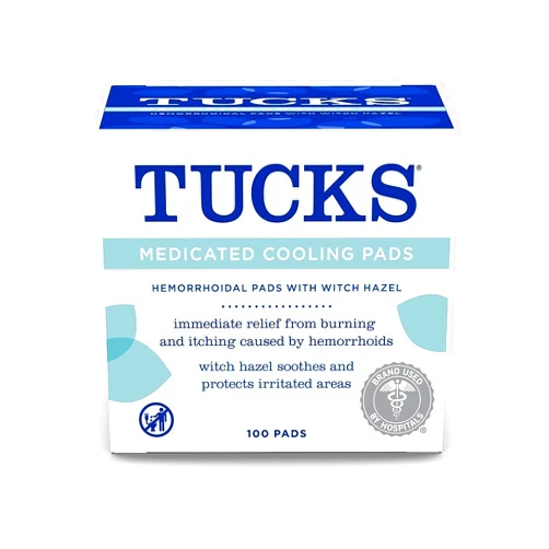 TUCKS Medicated Cooling Pads, 100 Count – Pads with Witch Hazel, Cleanses Sensitive Areas, Protects from Irritation, Hemorrhoid Treatment, Medicated Pads Used By Hospitals