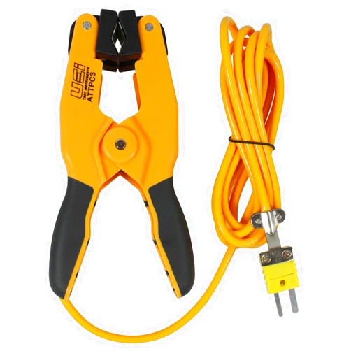 UEi Test Instruments ATTPC3 Pipe Clamp K-Type Thermocouple adapter, HVAC Temperature Probe for Clamp Meters, Surface Thermometer for Boiler and AC Line Temperature Readings