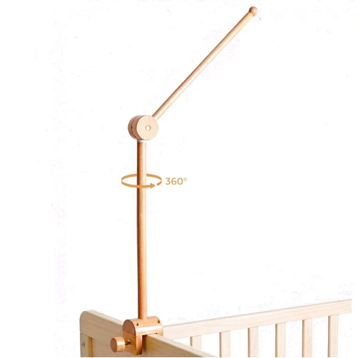 let's make Baby Crib Mobile Arm - Wooden Baby Mobile Crib Holder Height Adjustable for Hanging Baby Crib Attachment for Nursery Decor