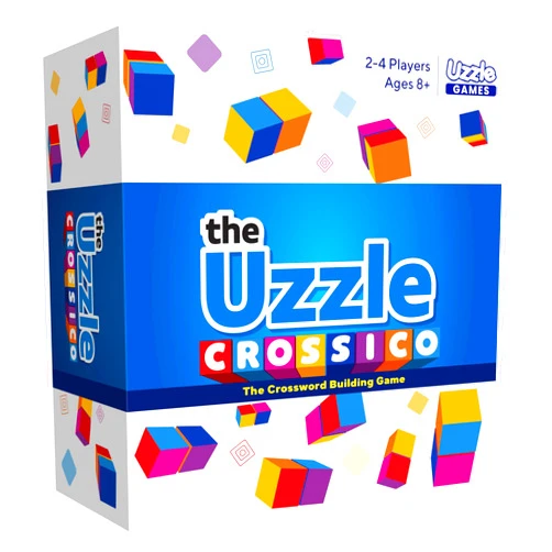 The Uzzle Crossico by Uzzle Games - Family Games for Children & Adults, Crossword Puzzle Word Games - A Thrilling Classic Game with a Twist, 2-4 Players, for Ages 8+