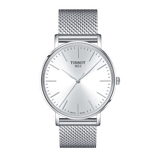 Tissot Mens Everytime Gent 316L Stainless Steel case Quartz Watch, Grey, Stainless Steel, 20 (T1434101101100)