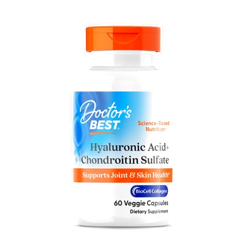 Doctor's BEST Doctors Best Hyaluronic Acid+ Chondroitin Sulfate, Supports Joint & Skin Health, Non-GMO, Gluten Free, Soy Free 60 Veggie Capsules