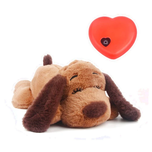 BEVERLYSHARK Heartbeat Puppy Toy Dog Anxiety Relief Calming Aid Heartbeat Stuffed Animals Pet Comfort Cuddle Sleep Aid Puppy Behavioral Training Aid Toy for Dog Cat