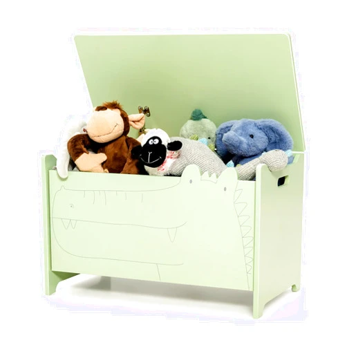 Costzon Wooden Toy Box, Kids Large Trunk Chest with Safety Hinge & Handles, Flip-Top Storage Organizer for Children’s Playroom Bedroom Living Room Entryway (Green)