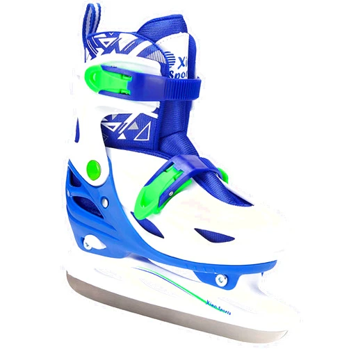 Xino Sports Adjustable Ice Skates - for Girls and Boys, Two Awesome Colors - Blue and Pink, Soft Padding and Reinforced Ankle Support, Fun to Skate!…