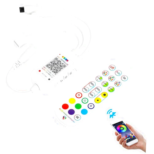 SUPERNIGHT Bluetooth LED Controller, Smart Mobile Phone APP Control Music Remote Controller for SMD 5050 2835 3528 4-Pin RGB LED Strip Lights (2 Ports)