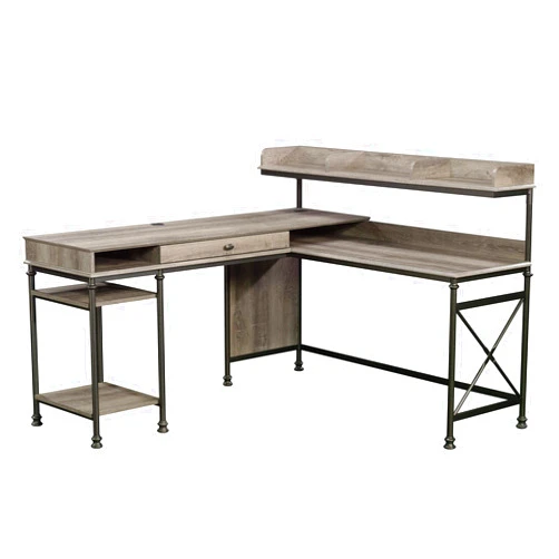 Sauder Canal Street L-Desk, in Northern Oak finish