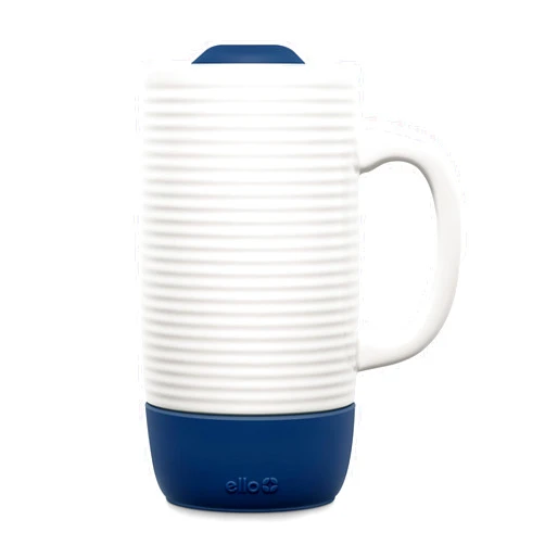 Ello Jane 18oz Ceramic Travel Mug with Handle, Splash-Resistant Slider Lid and Built-in Coaster, Perfect for Coffee and Tea, BPA Free, Dishwasher Safe, Gift for Holiday Him Her Mother's Day