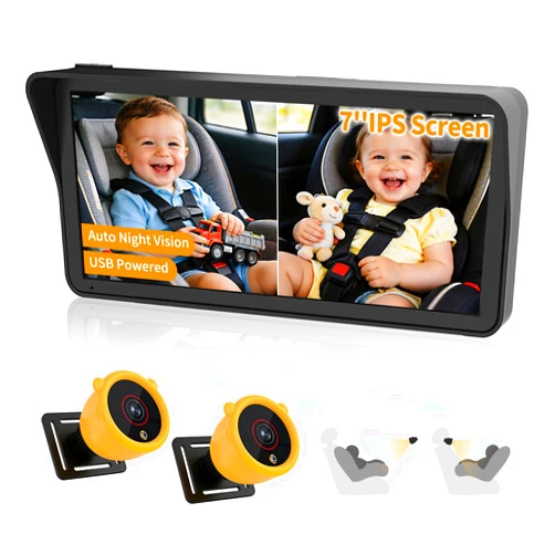 KOUENOM Baby Car Camera for 2 Kids, 7