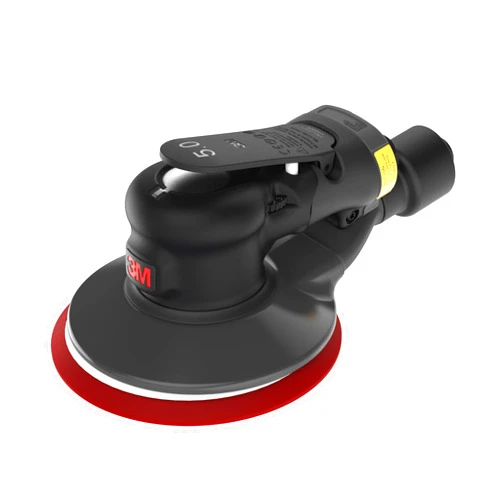 3M Xtract Random Orbital Sander, Pneumatic 88955, 6 in, with Central Vacuum Attachment, 5/16 in Orbit, Ergonomic and Lightweight ROS, .28 HP (209W) Motor,Black