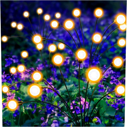 URAGO Super Bright Solar Powered Firefly Lights, High Flexibility Starburst Swaying Vibrant Garden Lights Outdoor Waterproof, 8 LED Landscape Lighting Decorative for Pathway Patio Yard