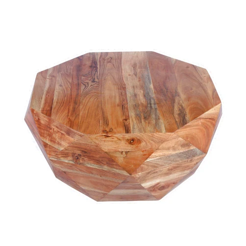 TUP THE URBAN PORT The Urban Port 33-Inch Diamond Shape Acacia Wood Coffee Table with Smooth Top, Natural Brown