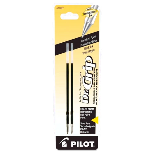 Pilot Better/EasyTouch/Dr Grip Retractable Ballpoint Pen Refills, 1.0mm, Medium Point, Black Ink, 3 Packs of 2 Refills