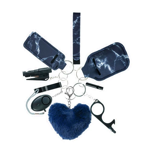 Zesirmay 10PCS Accessories Keychain Set for Women with Safety Alarm Key Chain,Whistle and Wristlet KeyChain Set