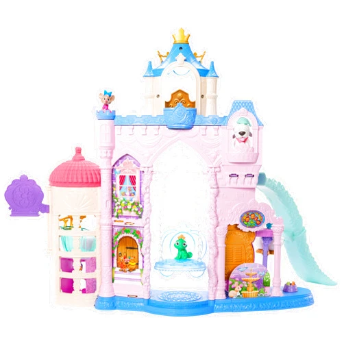 Mattel Disney Princess Pet Castle Playset with 7 Play Areas, 3 Animal Friends, Furniture & 17 Accessories, 2+ ft Tall Pet Palace, Inspired by Movies