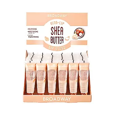 Kiss Broadway Vita-Lip Clear Lip Gloss Box Display Set (Shea Butter)