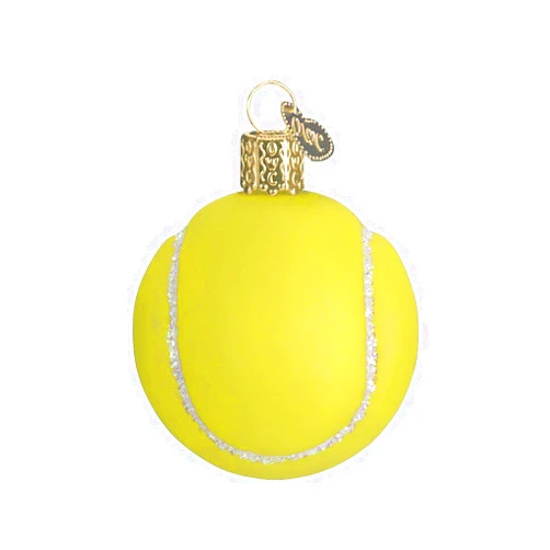 Old-World Christmas Glass Blown Ornament with S-Hook and Gift Box, Sports & Outdoors Collection (Tennis Ball, 44013)