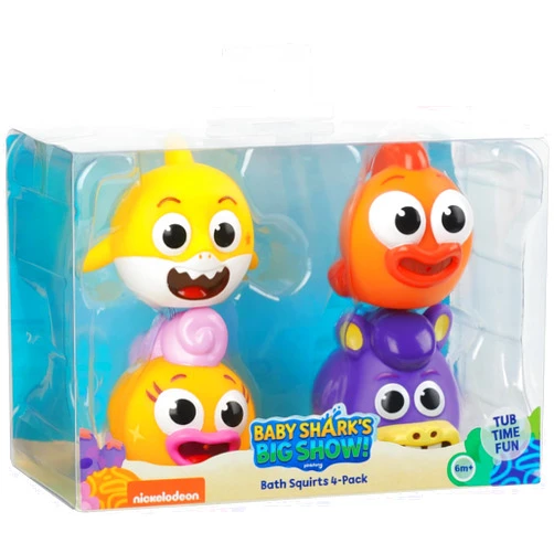 WowWee Pinkfong Baby Shark Bath Squirt Toy - 4 Count (Pack of 1) Assorted