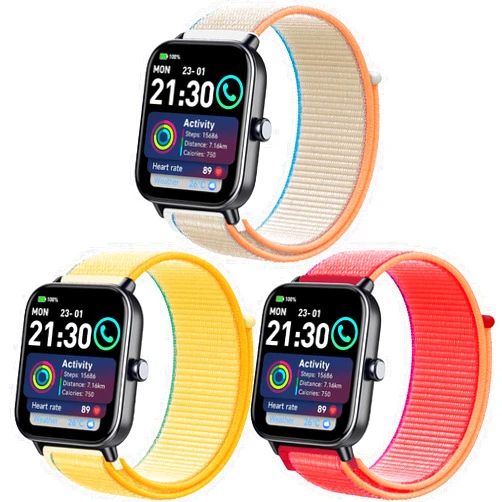 Harikiri Bands Compatible with aeac IDW19,22mm Nylon Straps for Togala P99,uaue T60/T50S,Coucur Y66,S5/S3/S6,Fitpolo IDW13,ZOSKVEE P95/P66,AKUMAKA G39,Jugeman,JeeJTek,zakotu Y66,Kuizil T70
