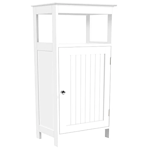 DOCEN Narrow Side Cabinet, Independent Storage Rack, White