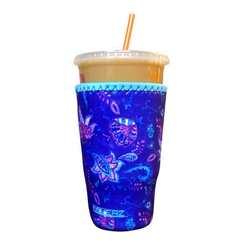 Koverz Neoprene Iced Coffee Sleeve - Large Violet Whimsy