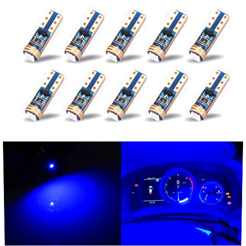 KISLED Extremely Bright 3030 Chipsets Wedge T5 74 73 37 Bulb Lamp Replacement for Car Interior Footwell Glove Box Instrument Indicator Panel Lights, Blue