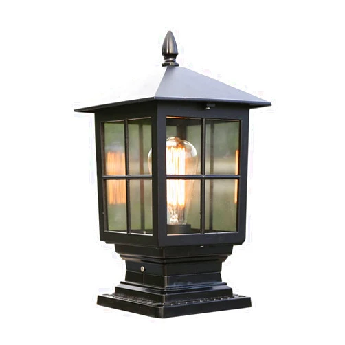 CHENKUI IP54 Waterproof Post Cap Light Solar Post Lights Square Fence Outdoor Column Lamp Light Fixture Traditional Waterproof Column Headlight Fixture Fence Pillar Lamp Decor Or Fence Decor