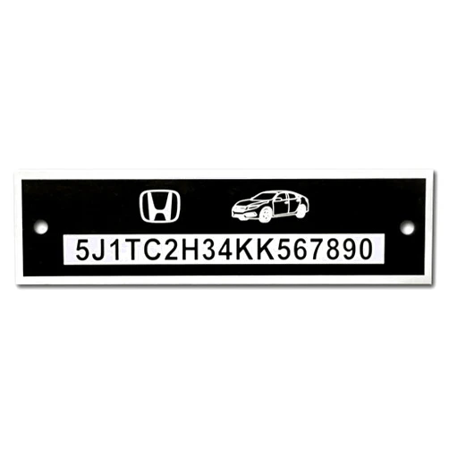 EnMEngraving Custom Engraved Outdoor VIN Tag Vehicle Identification Number Cars Trucks Trailers RVs Motorcycles Made in USA (Black Aluminum, Medium)