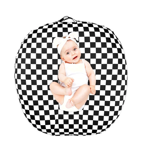 DILIMI Newborn Lounger Cover Removable Cover Ultra Soft Comfortable Lounger Slipcover Removable Cover for Infant Lounger Pillow, Black Checkerboard (Lounger Pillow Not Included)