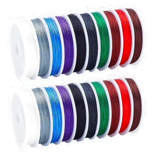PH PandaHall 218 Yards Beading Thread 10 Colors Bracelet String 0.5mm Kumihimo Thread Beaded String Braided Cord Chinese Knotting Cord for Jewelry Making Necklaces Macrame Craft Tassel Making