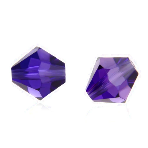 Adabele 100pcs Adabele Austrian 4mm (0.16 Inch) Small Faceted Loose Bicone Crystal Beads Purple Velvet Compatible with Swarovski Crystals 5301/5328 SSB427