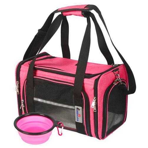 RABBICUTE Pet Dog Cat Carrier Bag for Medium Small Dog Cat with Washable Cozy Bed Locking Safety Zipper Shoulder Strap Airline Approved Pet Carrier Portable Collapsible Puppy Carrier Escape Proof