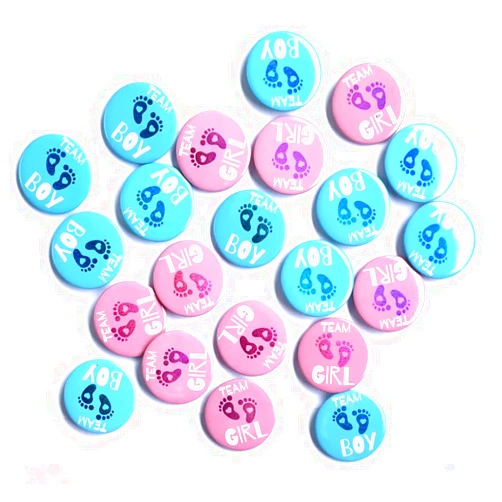 JEWSUN 50 Pcs Gender Reveal Badges Button Pins Team Boy Team Girl Button Pins Gender Reveal Party Decorations
