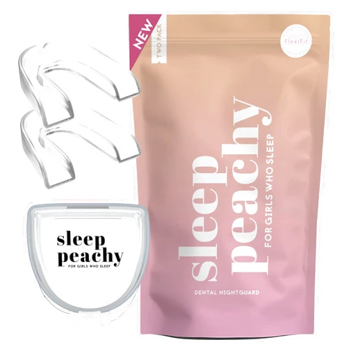 SLEEP PEACHY FlexiFit Night Guard for Women - Pack of 2 Mouth Guards for Teeth Grinding, Clenching and Bruxism (Clear)