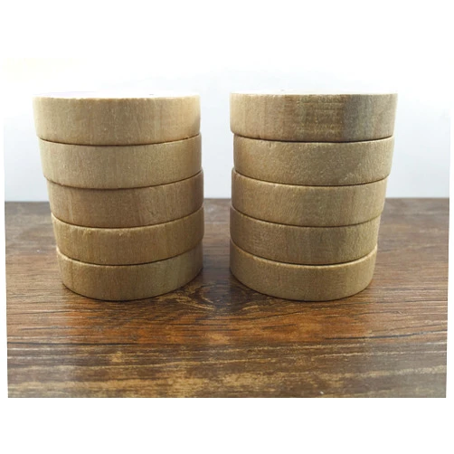 ImpressionU Natural Unfinished Wood Blocks - Mount & Handle For DIY Rubber Stamps (10 Round)