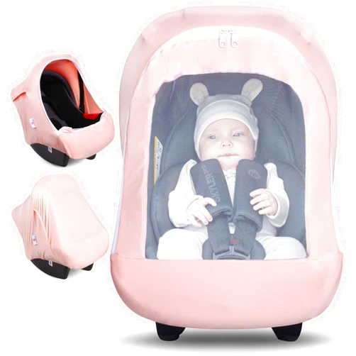 Metplus 2-in-1 Baby Car Seat Cover, Multi Use Cover for Baby Car Seat Canopy with Privacy Sun Shade, Protect Your Baby's Safety Seat with Style, Infant Carrier Covers for Boys & Girls