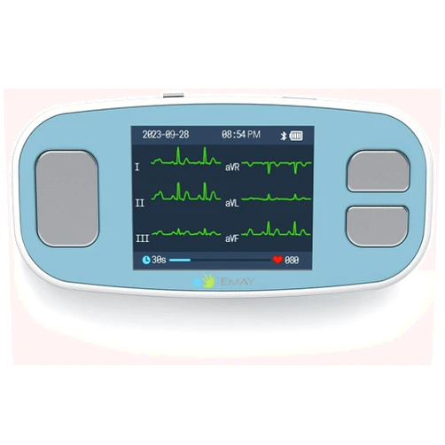 EMAY 6L Portable ECG Monitor | Record ECG and Heart Rate in 6 Channels | Compatible with Smartphone and PC | No Subscription Required