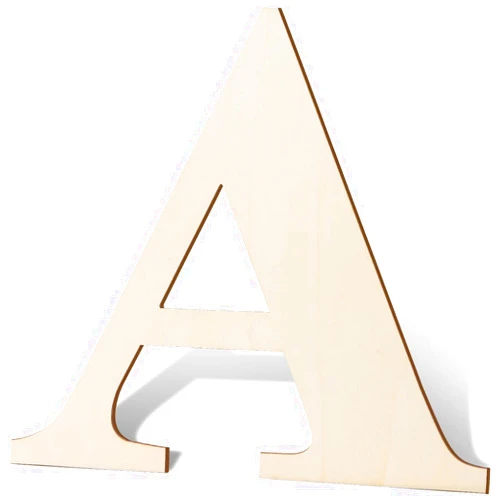YRONTY 12 Inch Wooden Letters A, 1/5 Inch Thick Blank Unfinished Wood Letter Wooden Sign Board for Painting, Craft and Home Wall Decoration