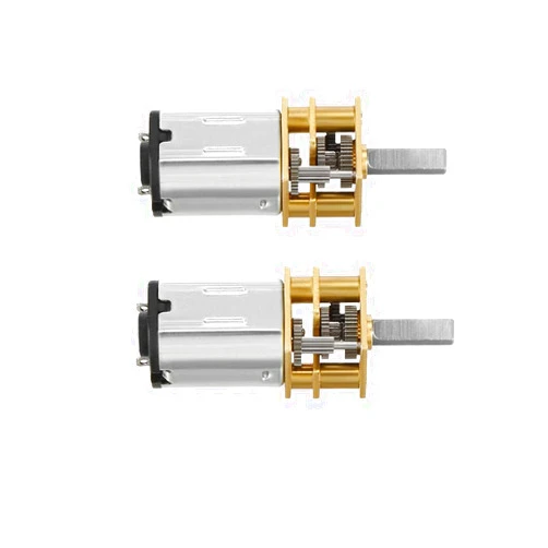 Bnafes 2Pcs Micro Speed Reduction Gear Motor DC 12V 200RPM with Full Metal Gearbox 0.18A Electric Gear Box Motor with 2 Terminals