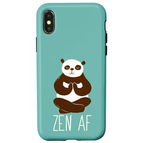 CUTE PANDA MEMES iPhone X/XS ZEN AF Panda Meditating Yoga Mindful as F-ck Meme Case