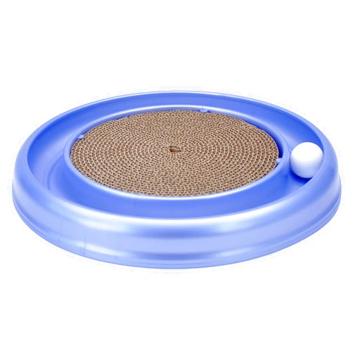 Bergan Coastal Pet Turbo Scratcher Cat Toy - Cardboard Cat Scratcher Pad with Cat Toy Ball Track and Catnip (1 Pack)