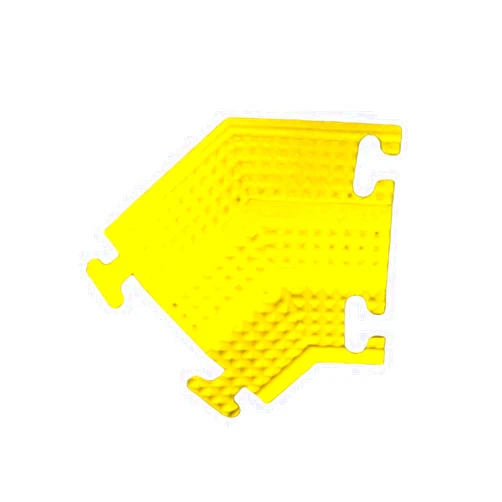 Kable Kontrol Drop Over Floor Cord Cover – 45 Degree Left Turn 1 Channel Cable or Wire Protector – Rubber Ramp Turn for Indoor and Outdoor Use – Yellow