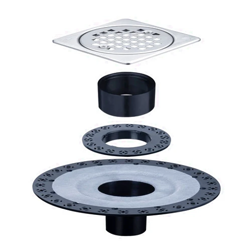 UNI-DRAIN Shower Floor Drain Kit with Vertical ABS 2 Inch Flange, Shower Drain Kit 4