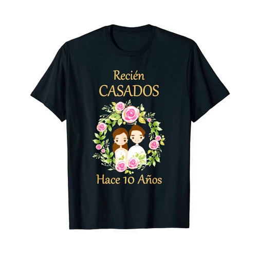 Día de la boda, aniversarios y compañía. Recièn Casados Hace 10 Años 10º aniversario de boda T-Shirt