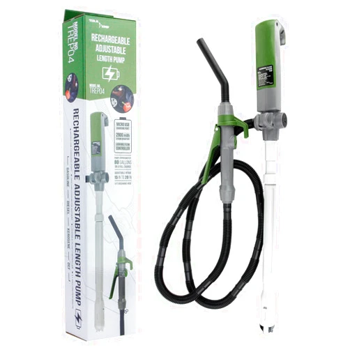 TERA PUMP TeraPump Rechargeable Battery Powered Liquid Transfer Pump - 15-20 inch Suction Tube, 3.1 GPM - 60 inch Hose with Easy Nozzle